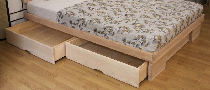 Lit futon japonais en bois massif avec futons naturels